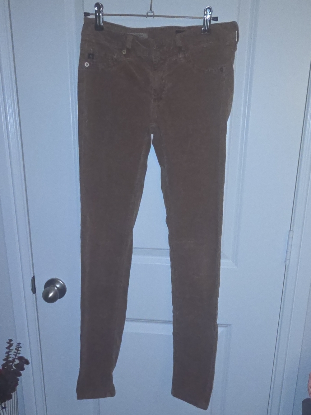 Ag Adriano Goldschmied Brown Skinny Corduroy Pants